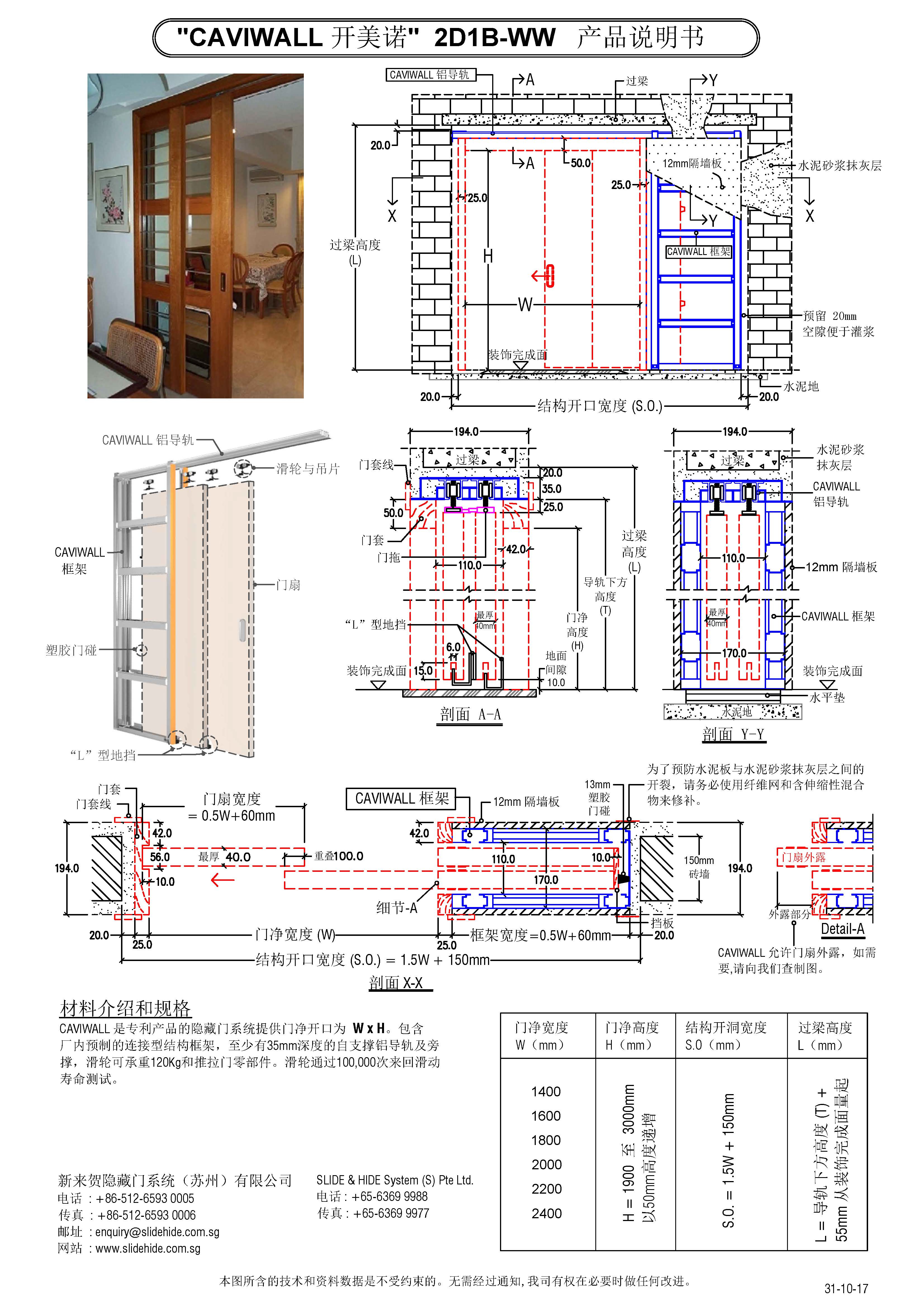 Caviwall Casing CAVIWALL 开美诺产品型号 | SLIDE & HIDE System (S) Pte Ltd