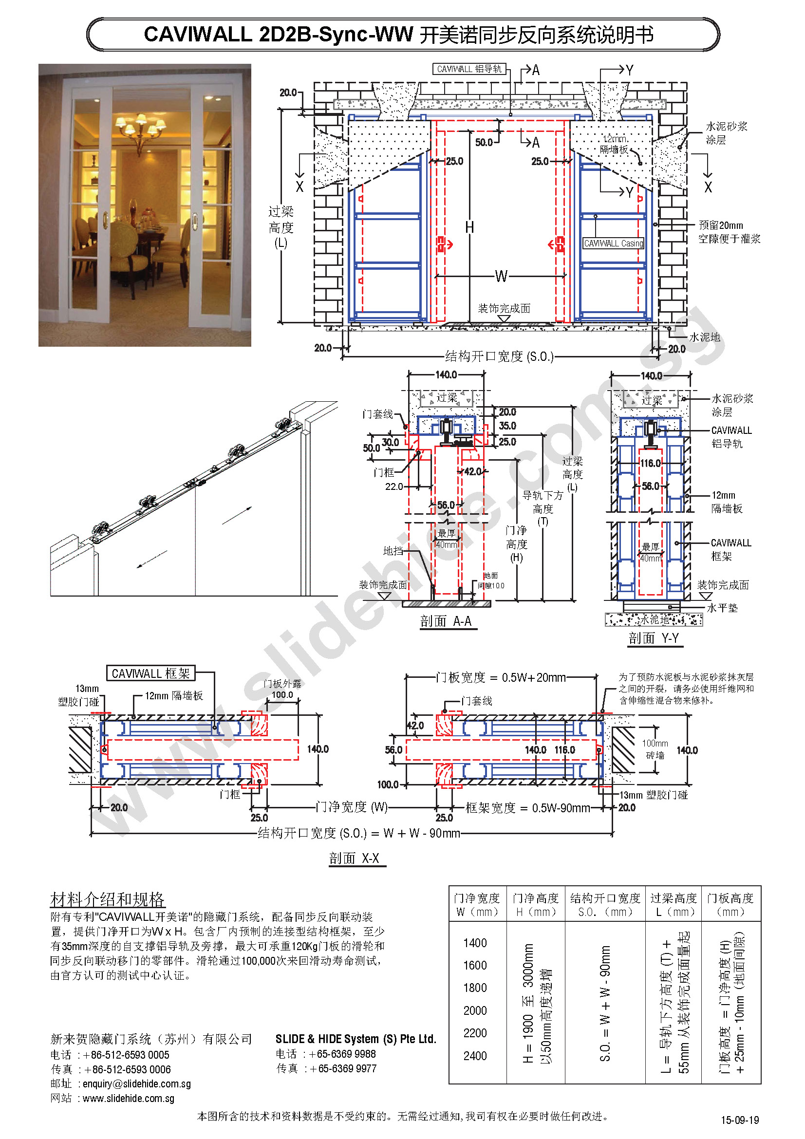 Caviwall Casing CAVIWALL 开美诺产品型号 | SLIDE & HIDE System (S) Pte Ltd
